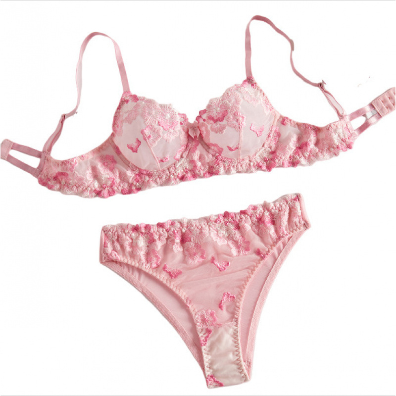 Sheer Bra Lace - Conjunto de lencería bikini con encaje